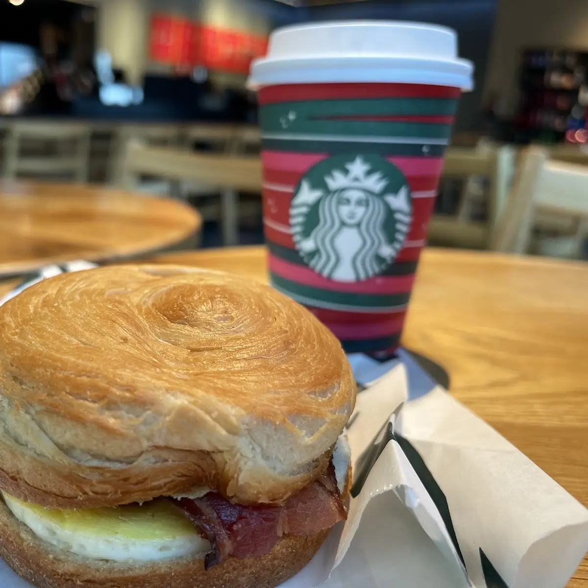 Double Smoked Bacon Egg and Cheese Croissant