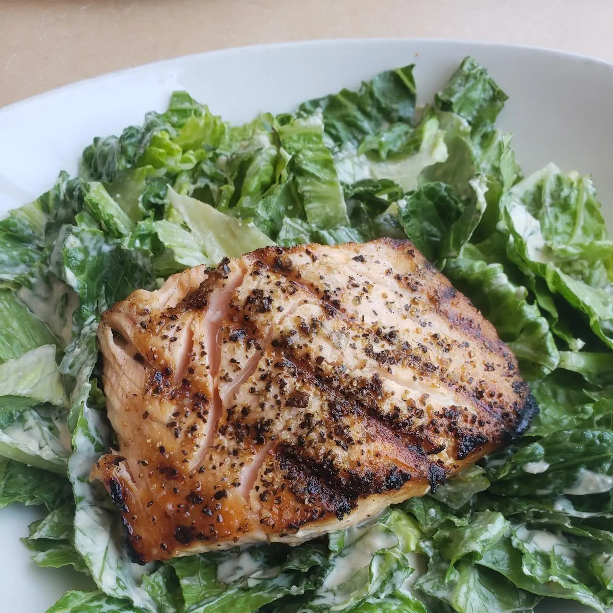 Grilled Salmon Cesar Salad