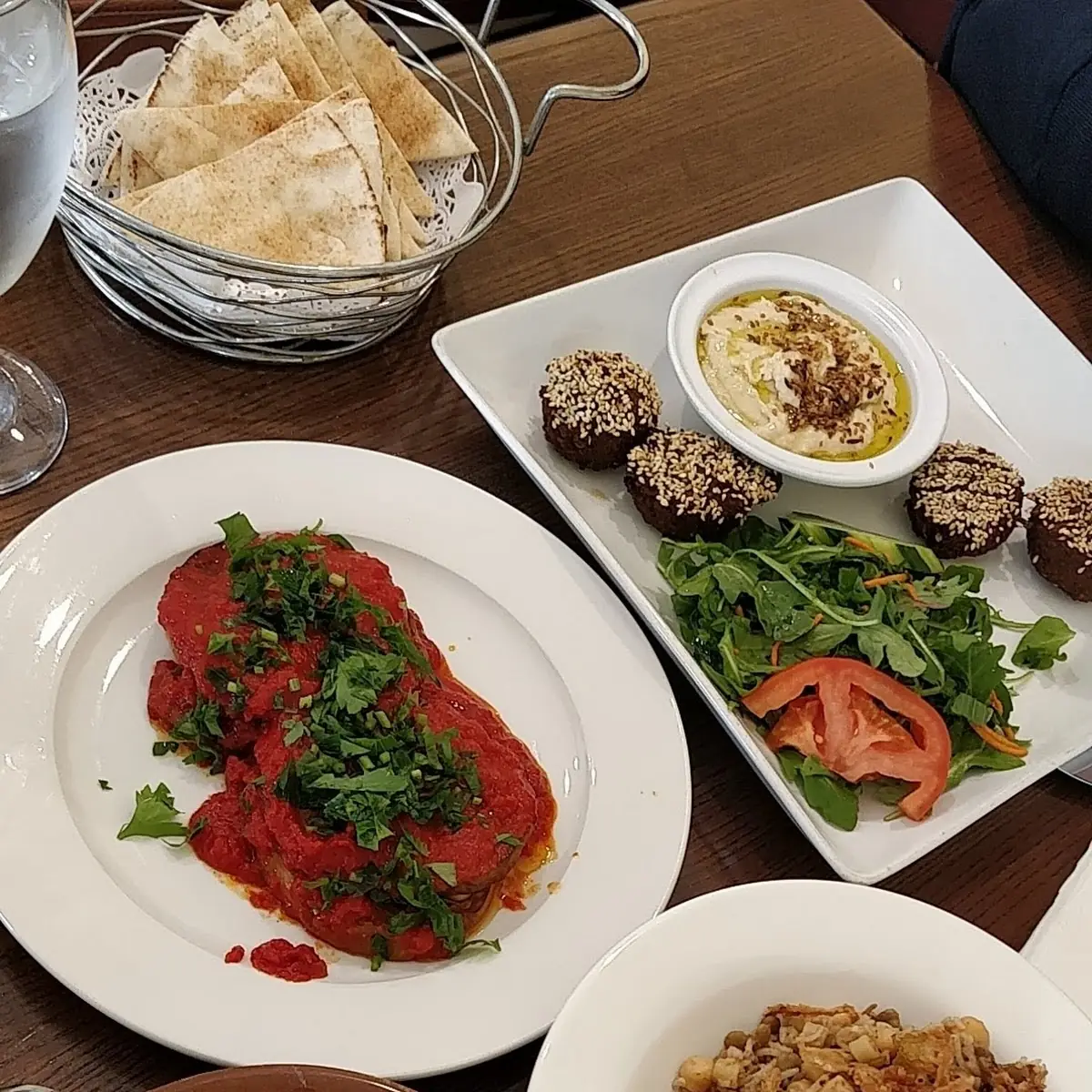 Falafel Koshari and Moussaka