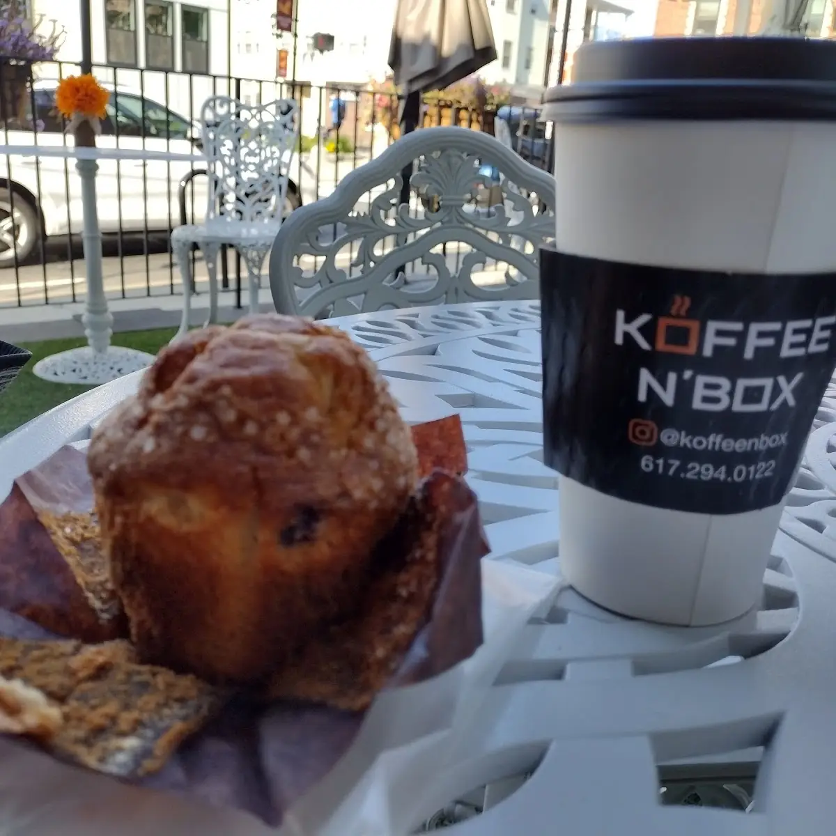 Blueberry Muffin and Drip Coffee