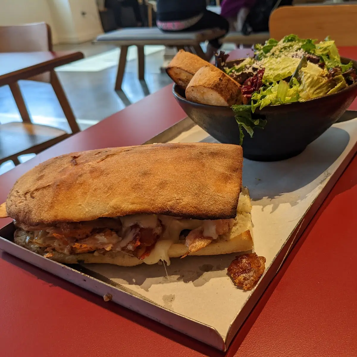Chicken Pesto Sandwich Caesar Side Salad