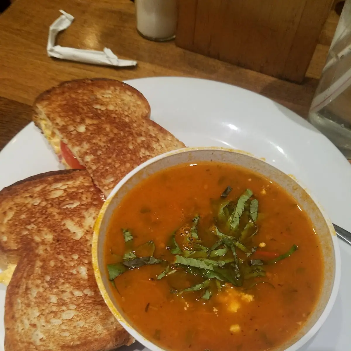 Grilled Cheese Sandwich and Tomato Bisque
