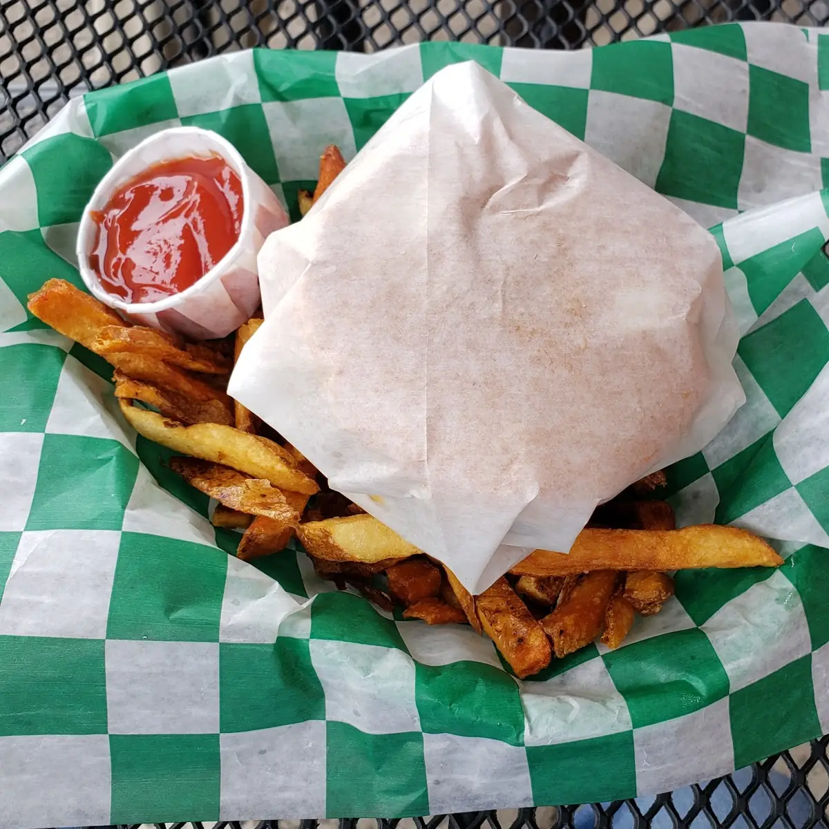 Bacon Burger and Fries