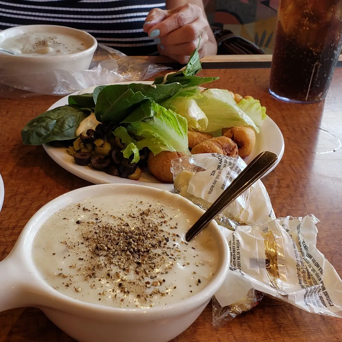 Clam Chowder Black Pepper and Crackers