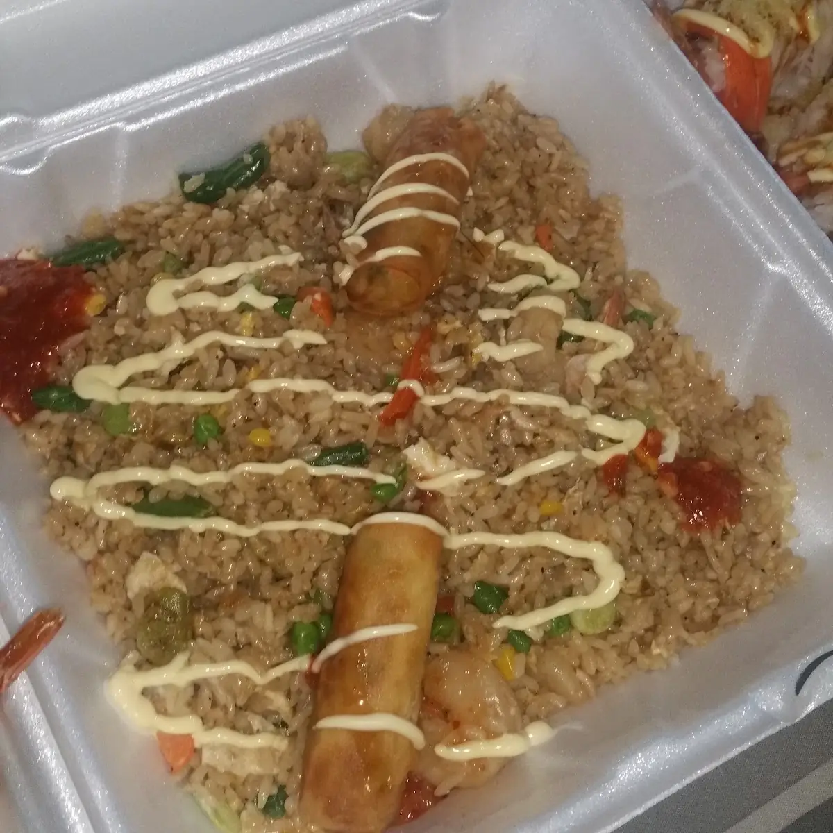 Shrimp Fried Rice w Egg Rolls