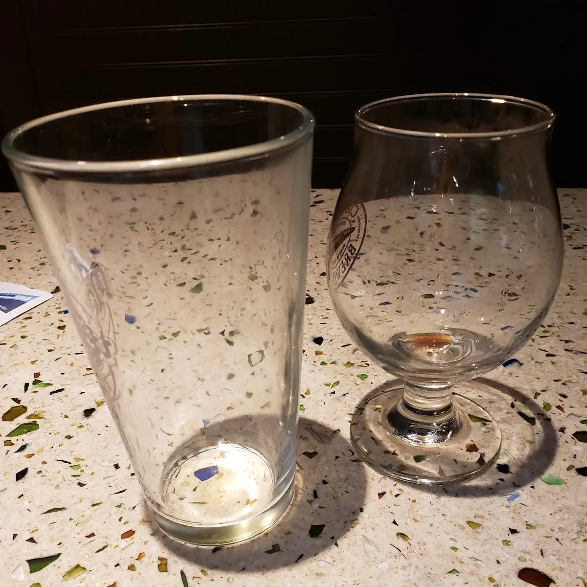 Empty Craft Beer Glasses