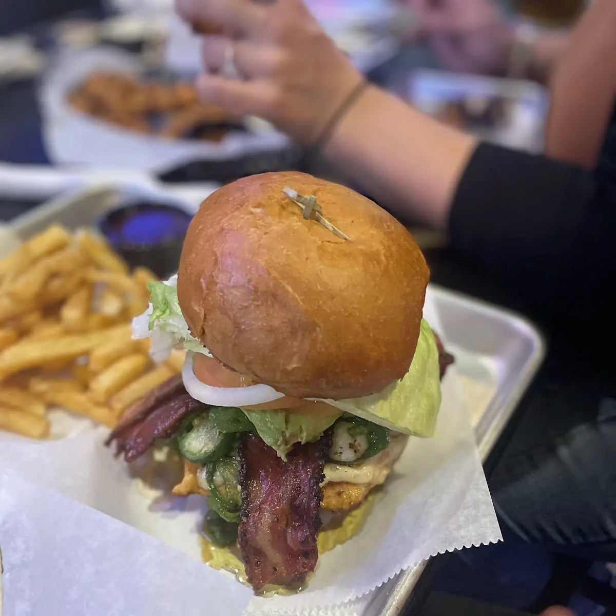 Burger with Bacon and Pickles
