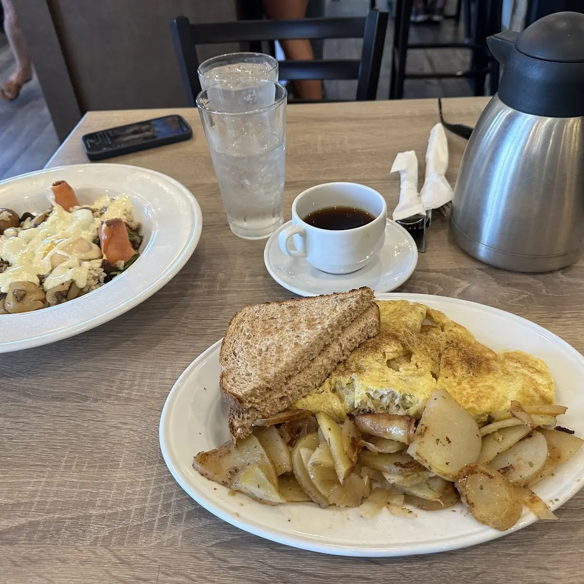 Crab Omelet with Breakfast Potatoes