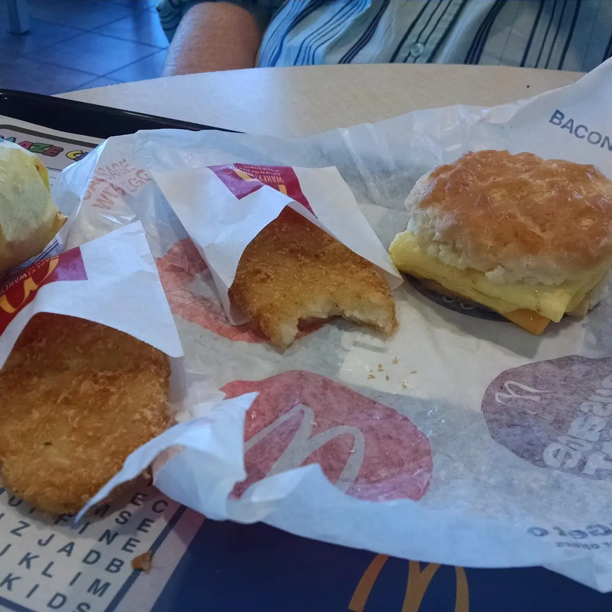 Egg Biscuit and Hash Browns