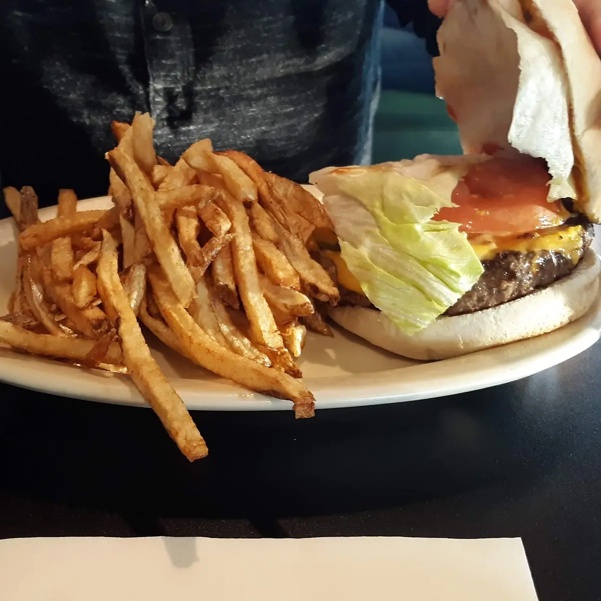 Fresh Cut Fries with a Loaded Hamburger