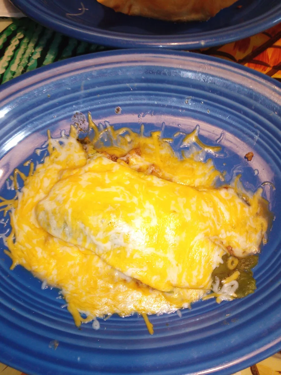 One Chicken Quesadilla, One Chile Relleno and Fried Beans