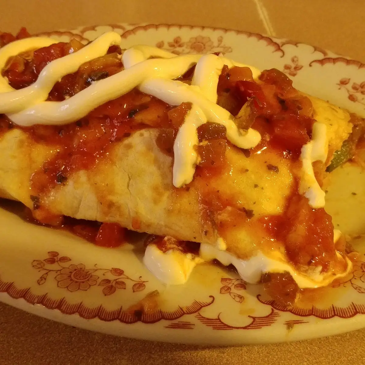 Breakfast Burrito with Mango Salsa