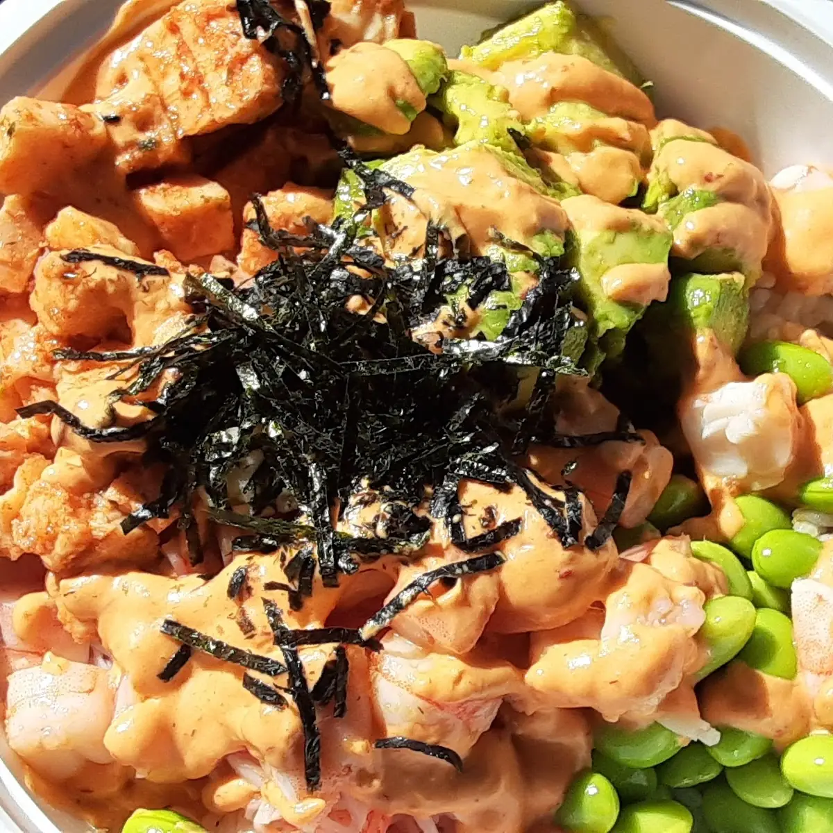 Poke Bowl with Seaweed Topping
