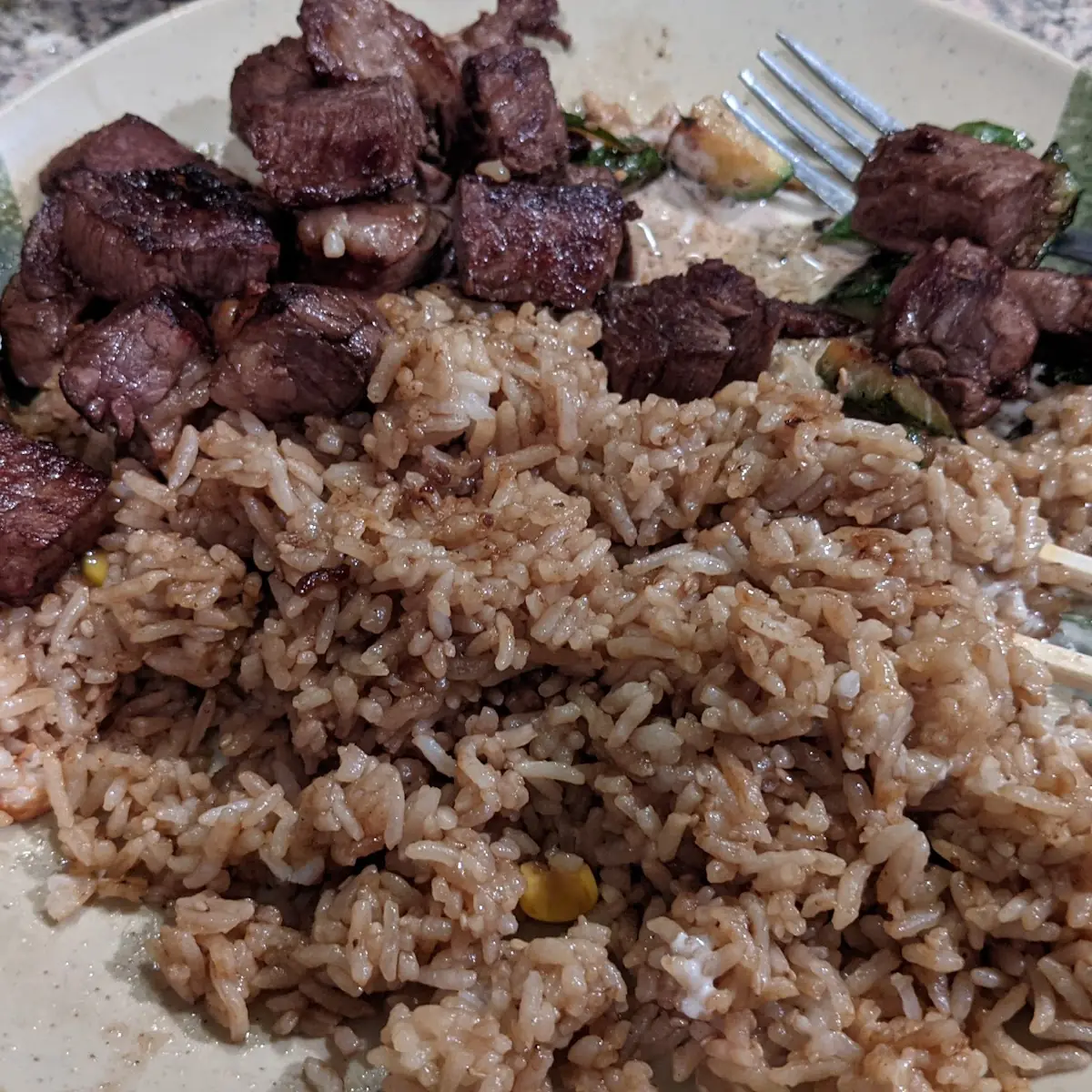 Filet Mignon and Shrimp Fried Rice
