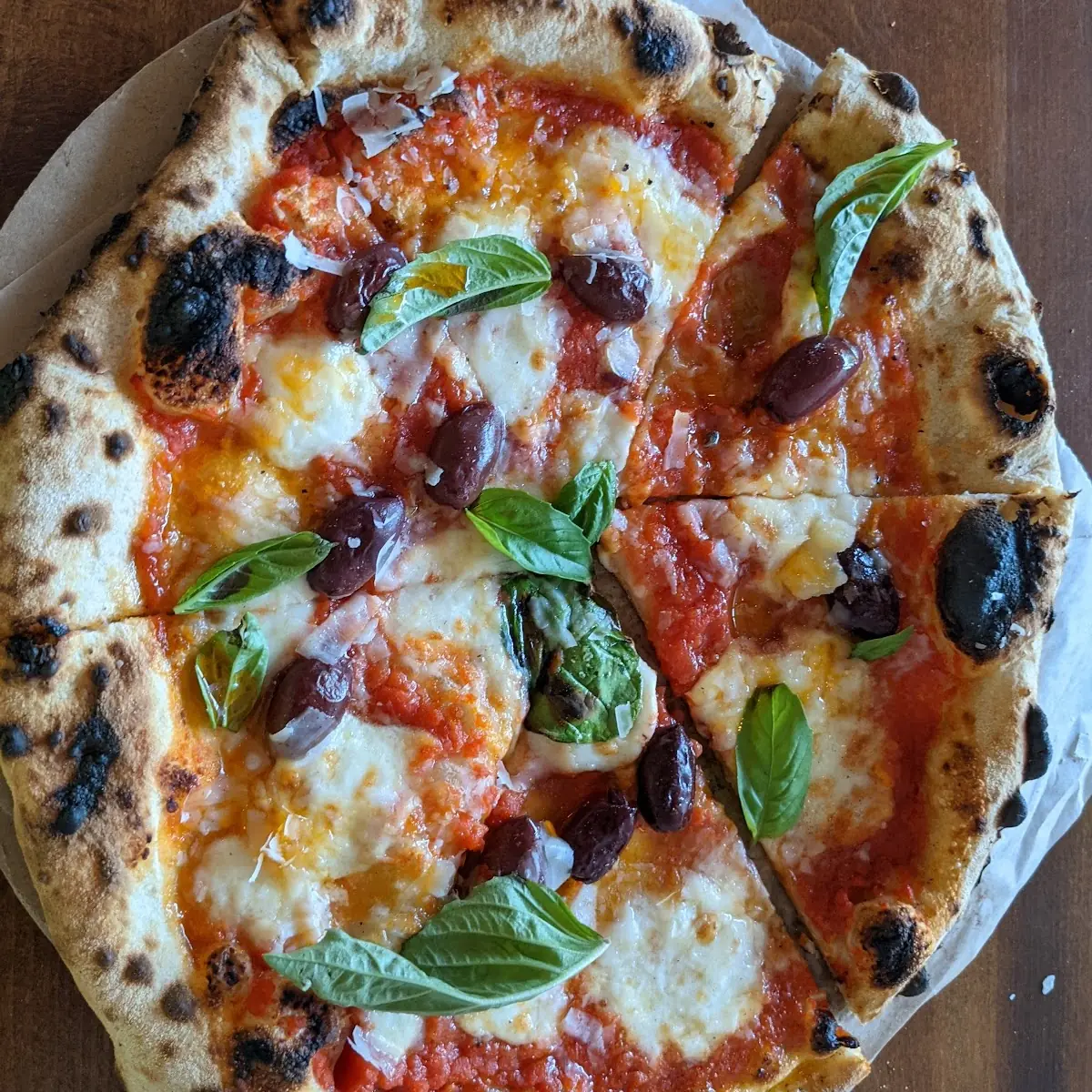 Margarita Pizza with Kalamata Olives