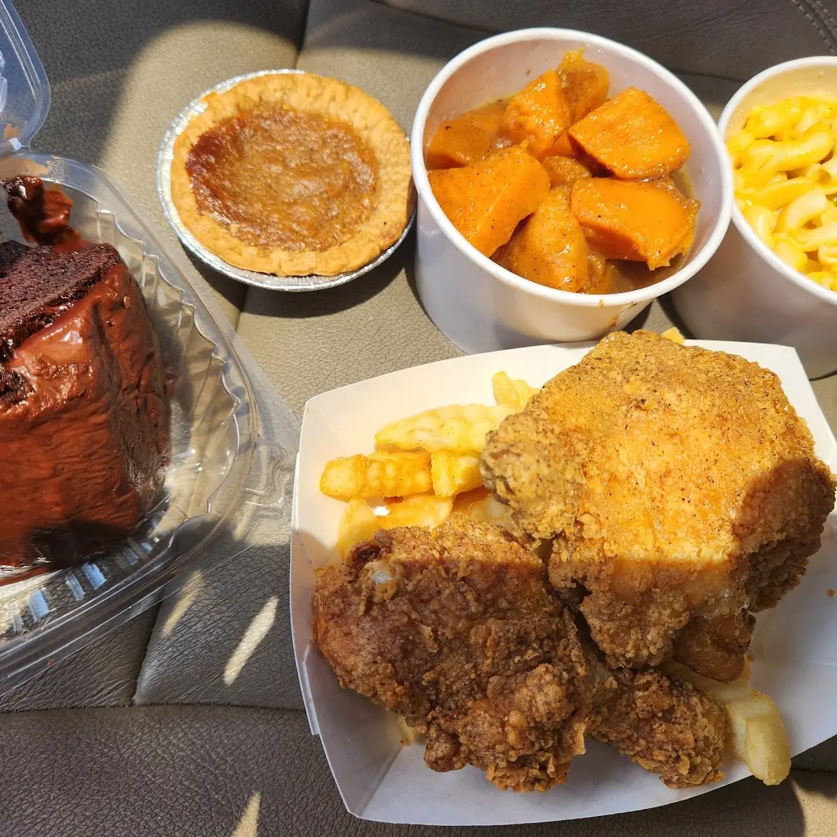 Cornbread Yams Mac and Cheese Chocolate Cake