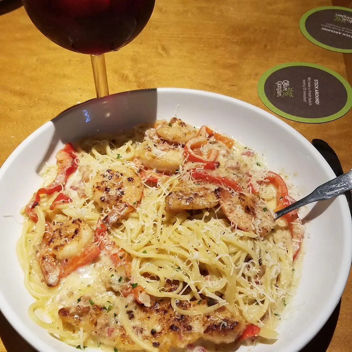 Shrimp and Chicken Carbonara