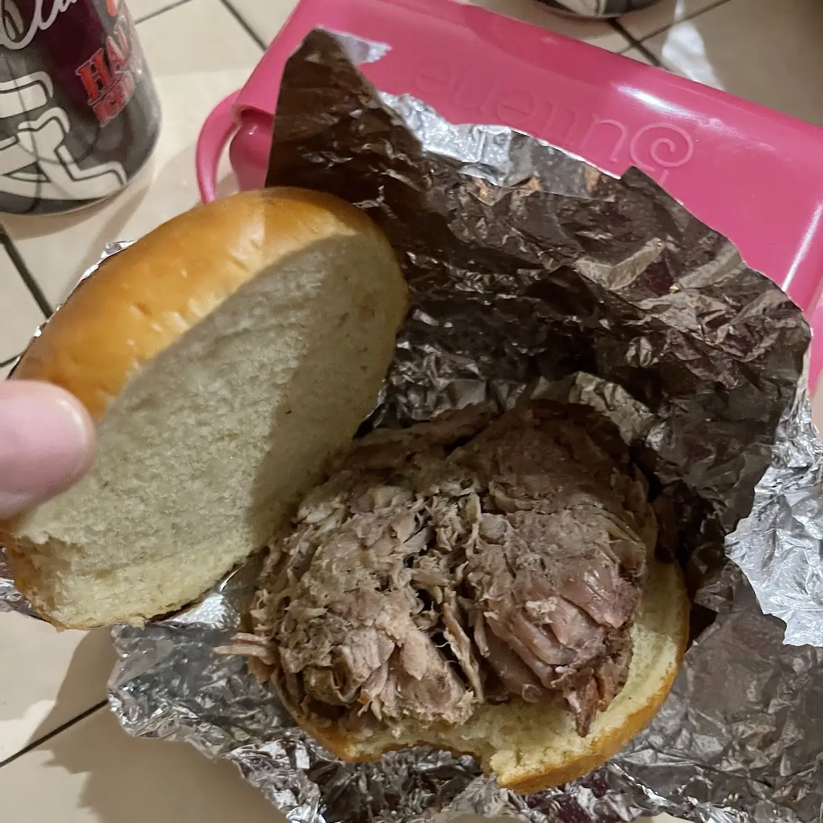 Chopped Beef Brisket Sandwich