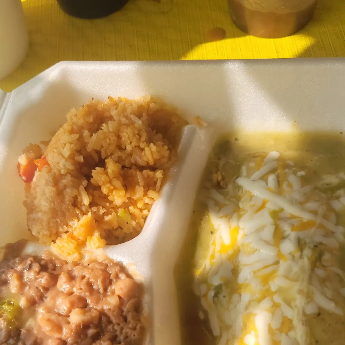 Cheese Enchilada with Taco Green Chile