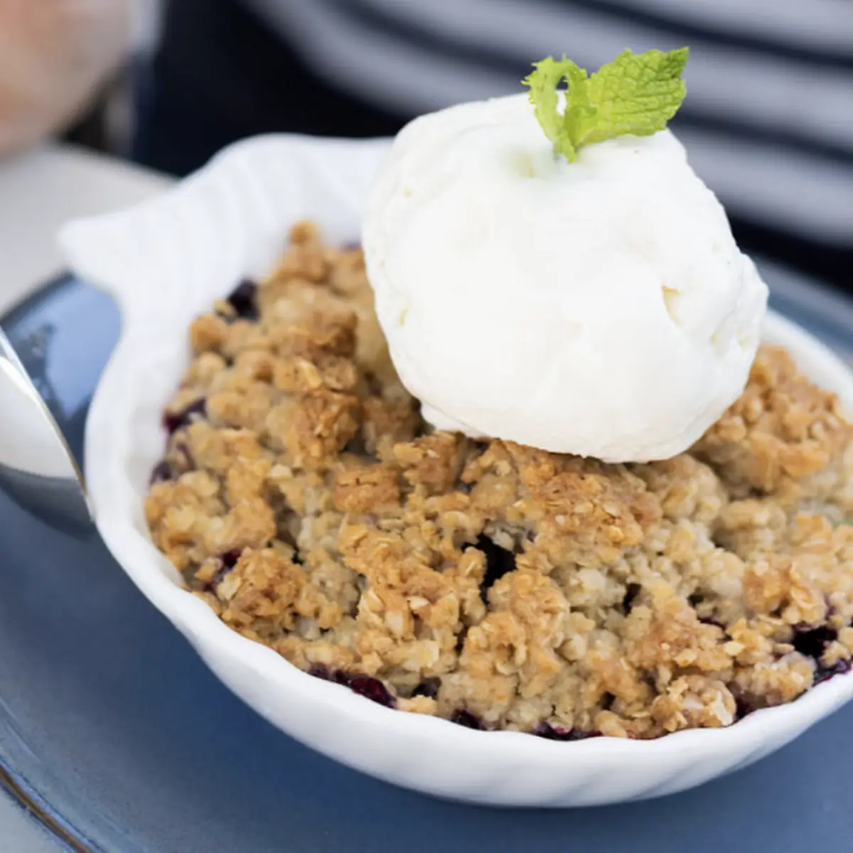 Blueberry Cobbler with Ice Cream