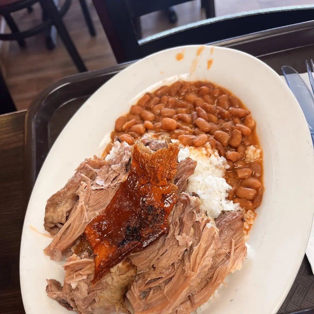White Rice Pinto Beans and Pork