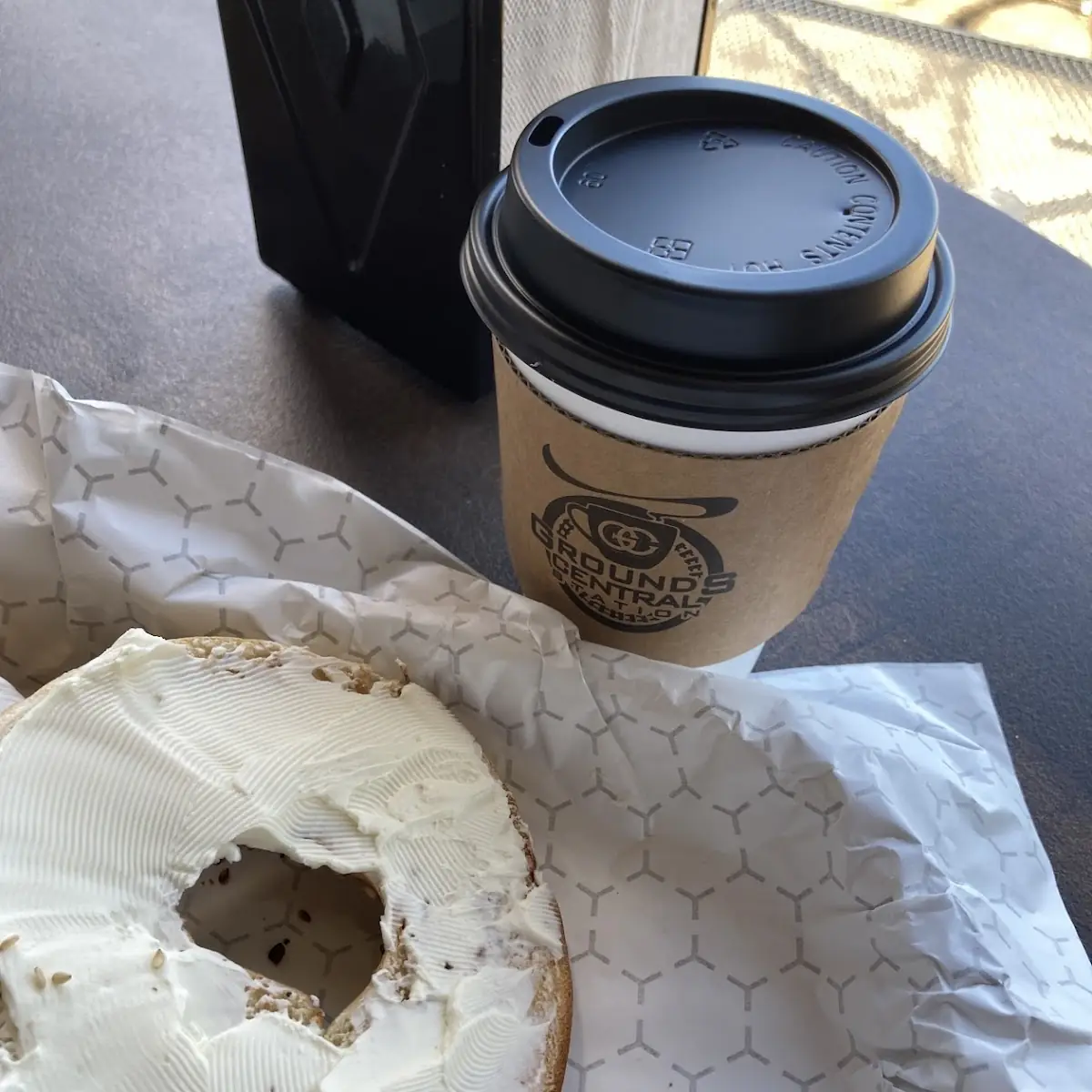 Breakfast Sandwich and Iced Latte