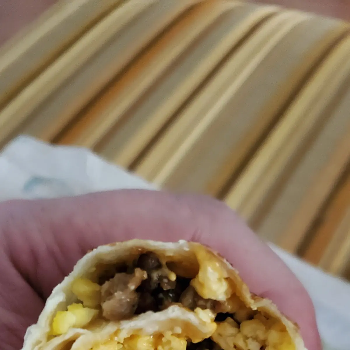 Cheesy Sausage Breakfast Burrito