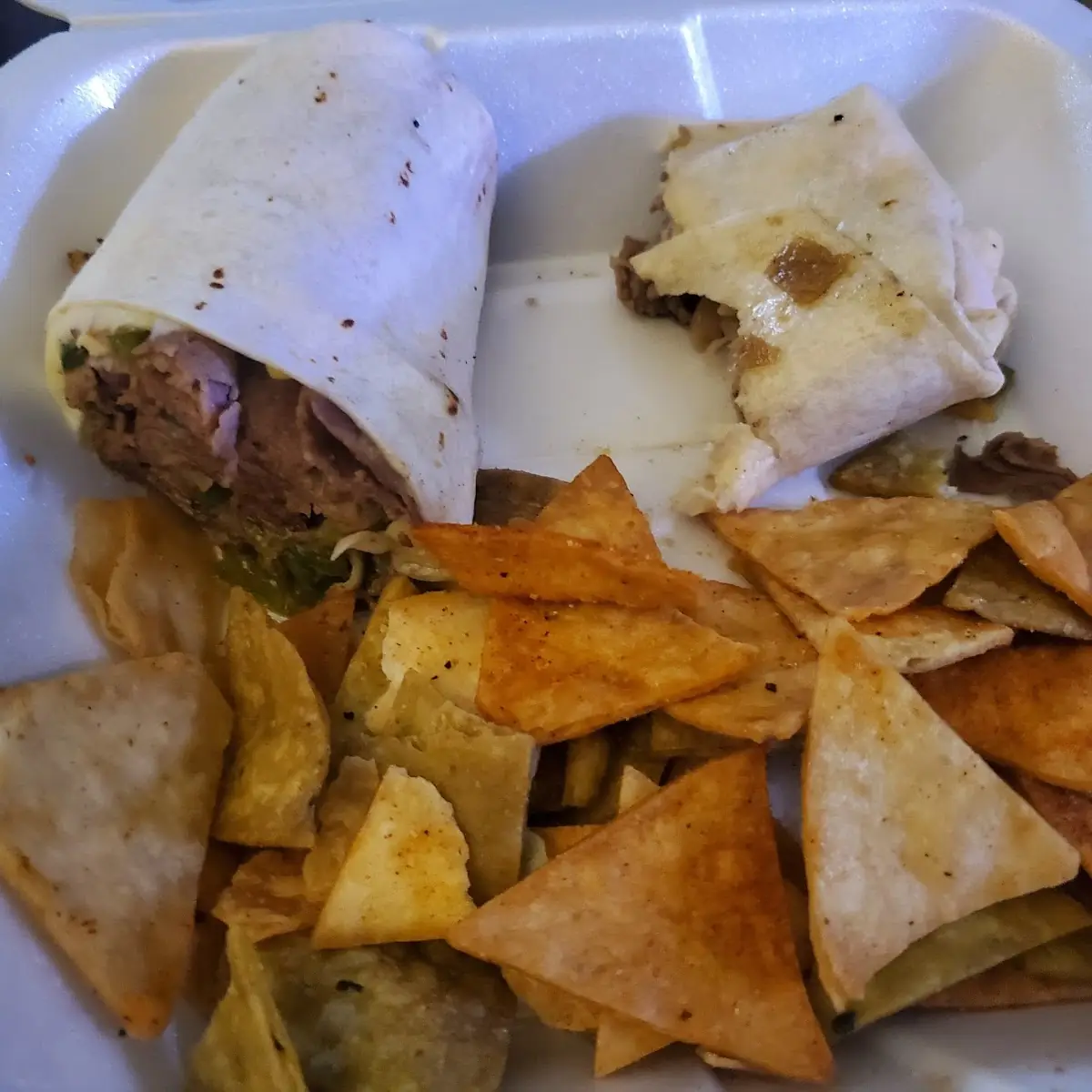 Steak Wrap with Pita Chips