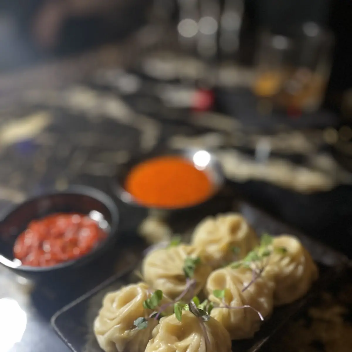Pan Seared Chicken Momos