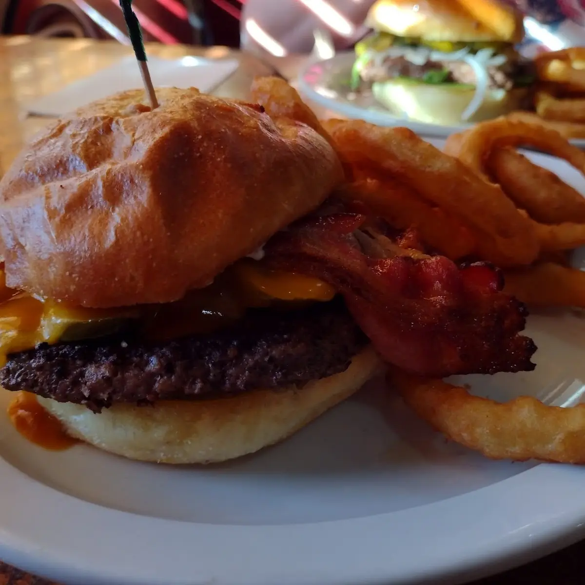 Bacon Cheeseburger with Onion Rings