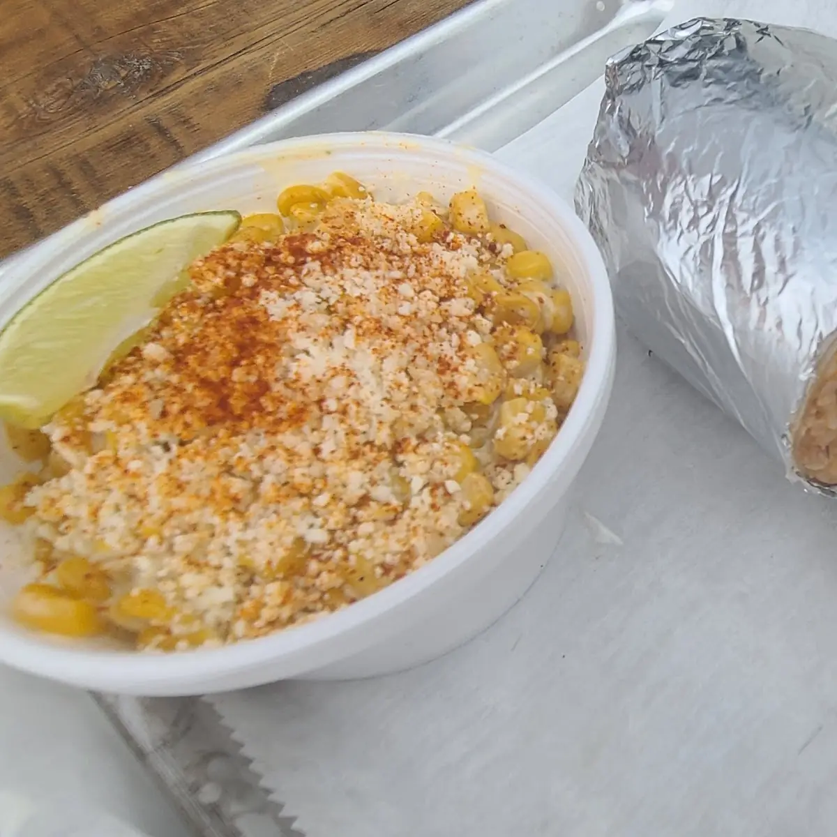 Asada Burrito Street Corn