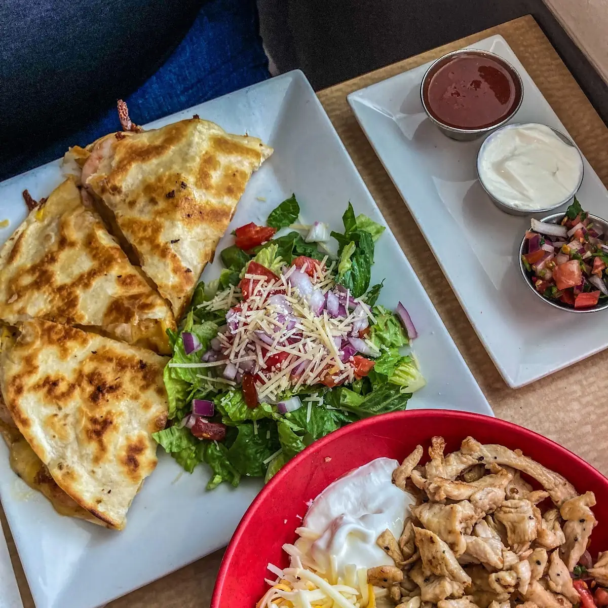 Shrimp Quesadilla and Ultimate Bowl