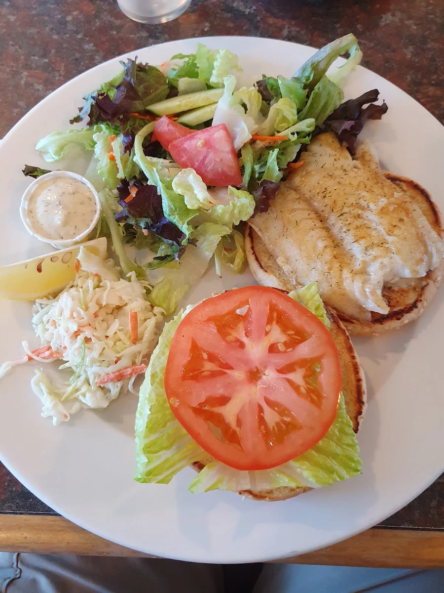 Grilled Cod Burger & Salad, Bonnie Martin Restaurant