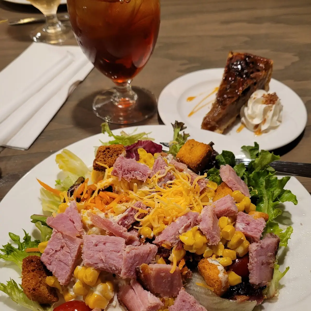 Salad Bar Topped with Glazed Ham