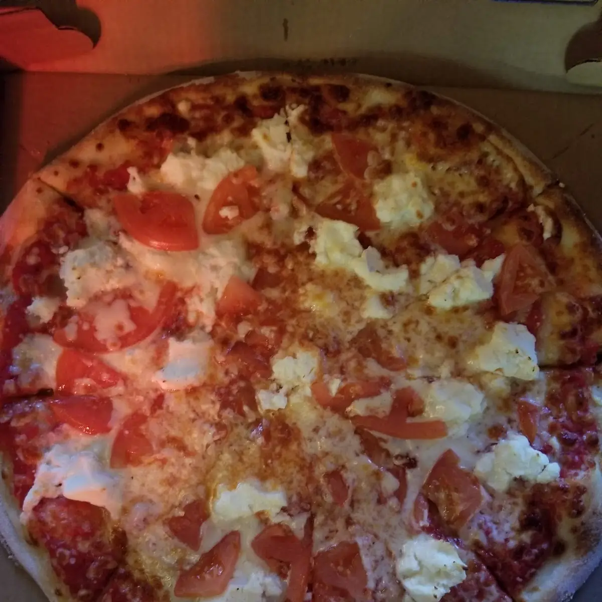 Cheese Pizza with Sliced Tomatoes