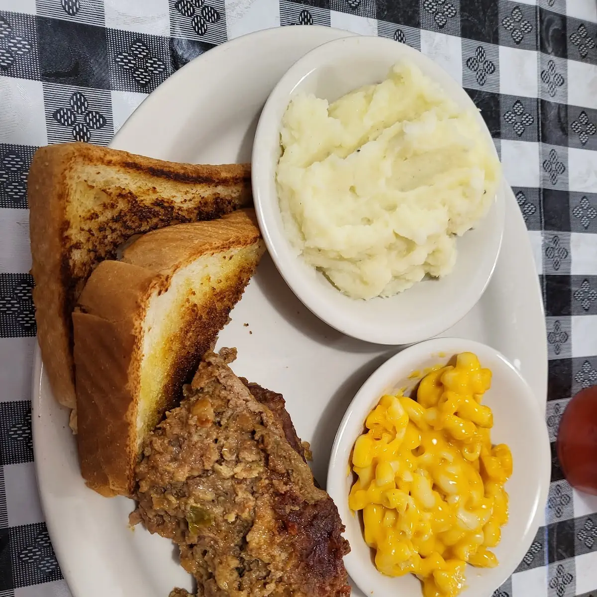 Meatloaf Mashed Potatoes Mac and Cheese