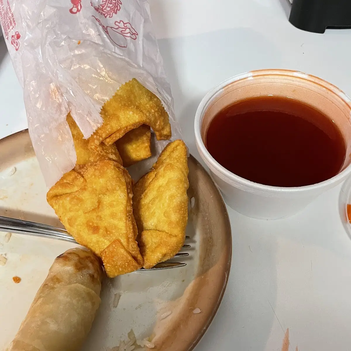 Crab Ragoons and Spring Egg Roll