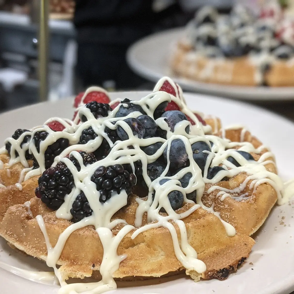 Churro Waffle with Mixed Berries