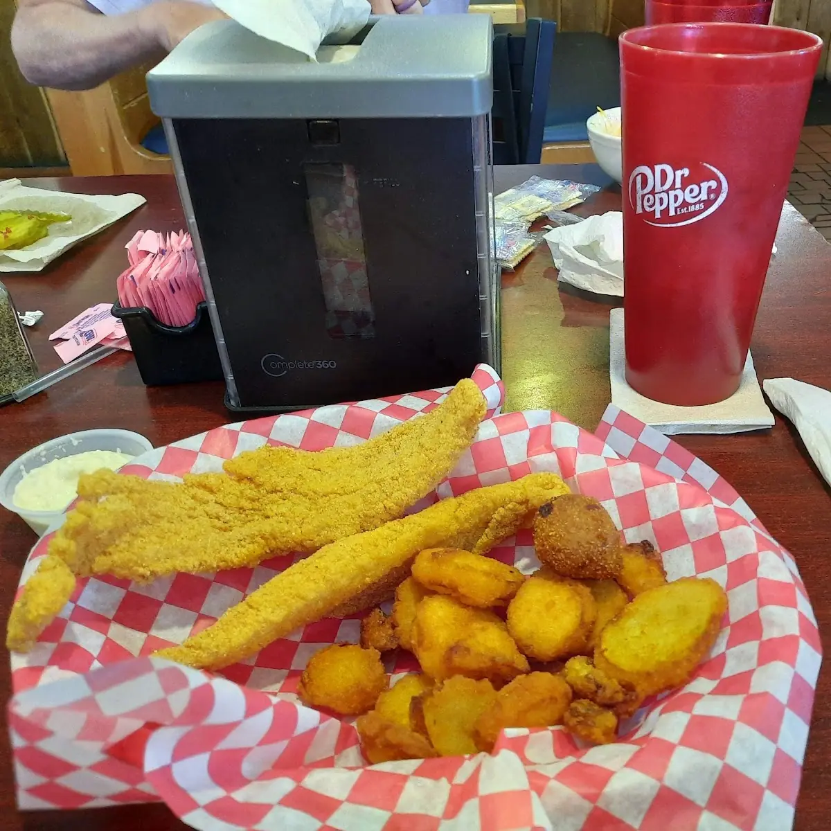 Fried Fish Basket with Fried Squash