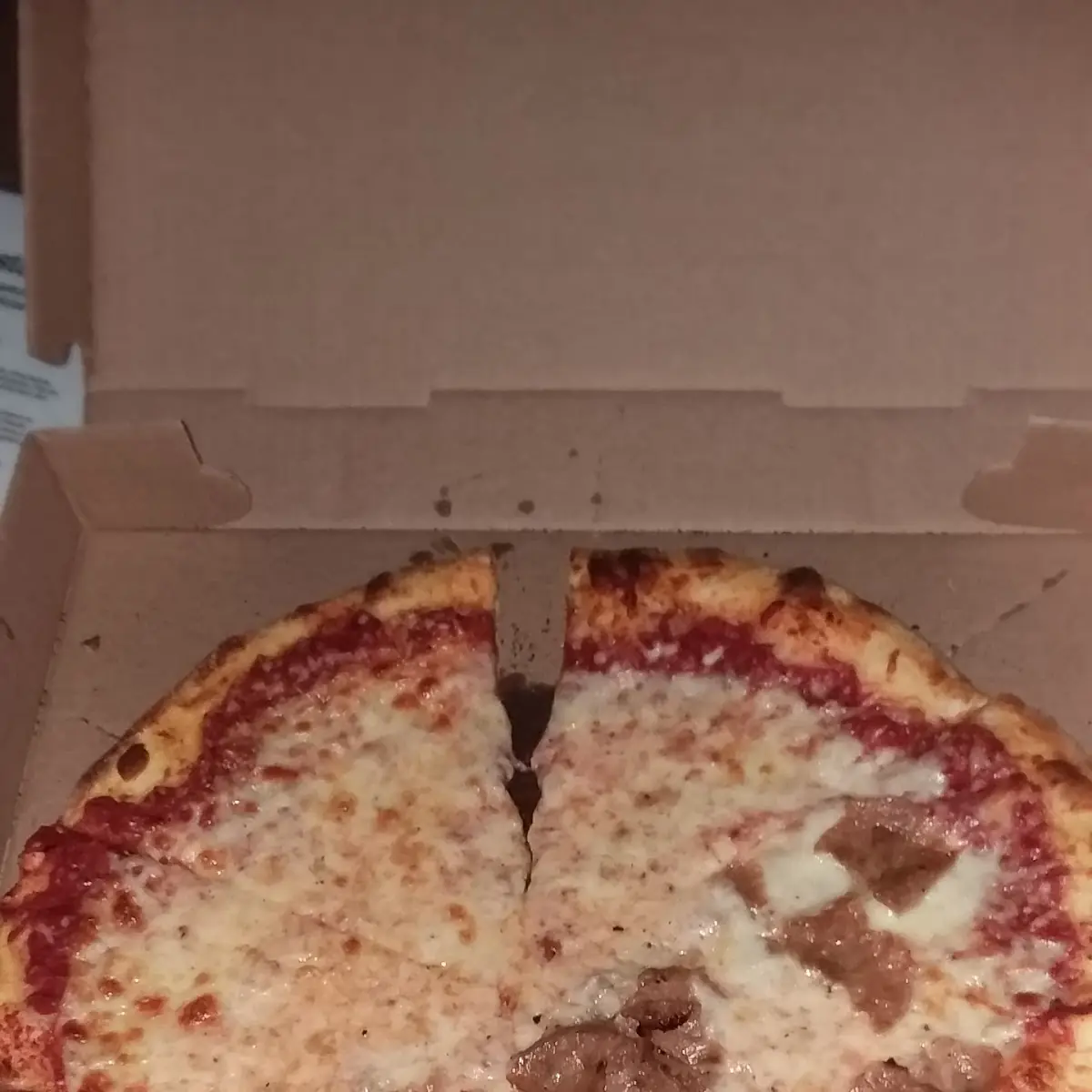 Half Cheese Half Sausage Pizza