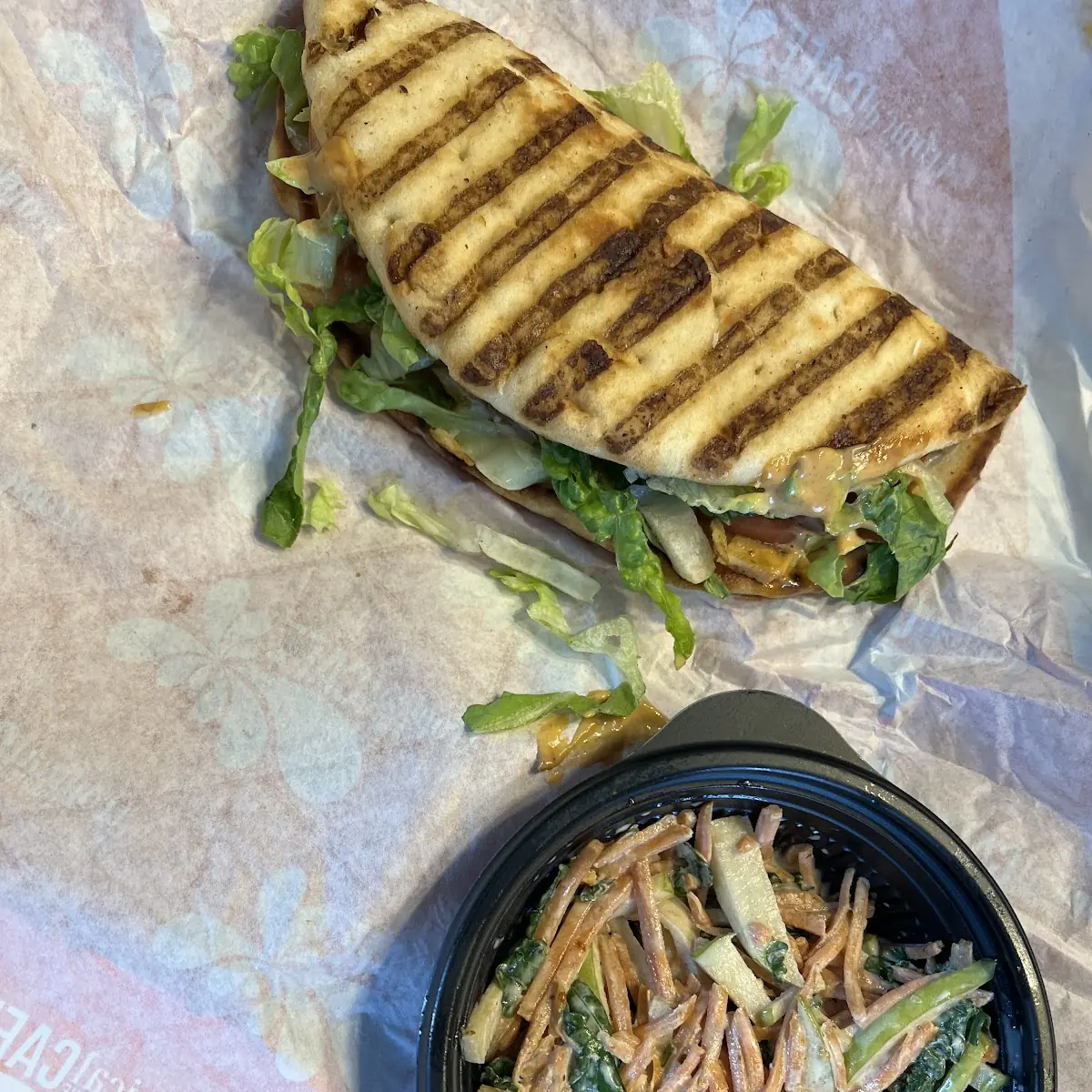 Chipotle Chicken Flatbread and Kale Salad