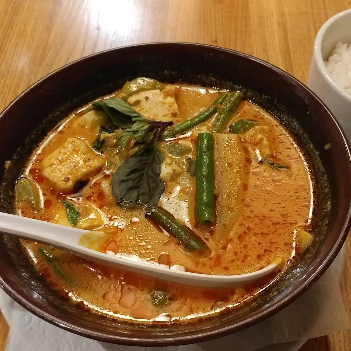 Spicy Coconut Curry with White Rice