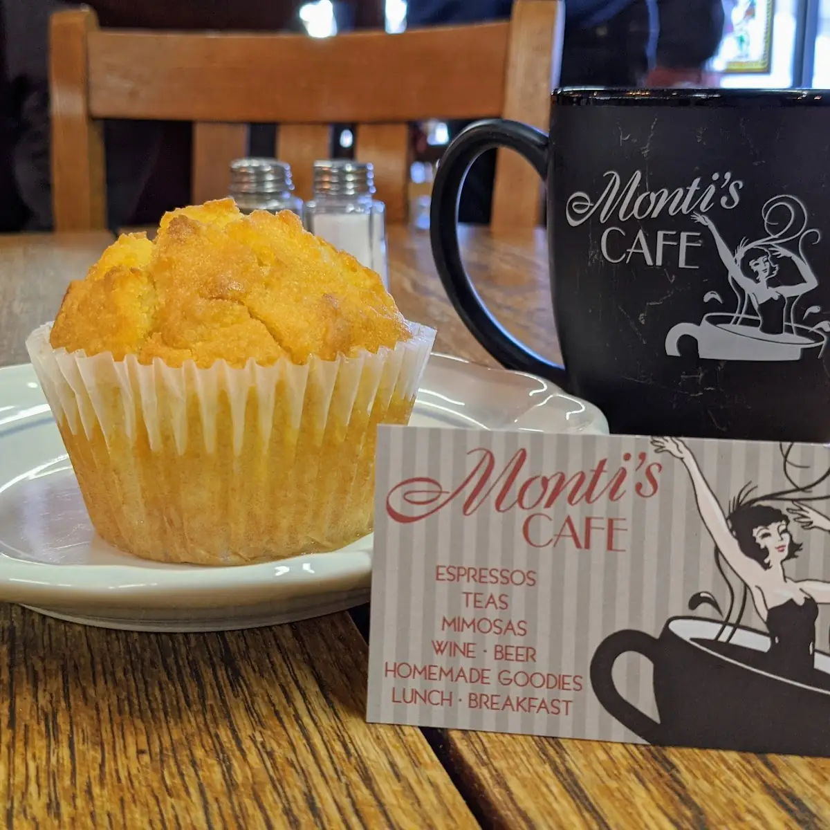 Mocha and a Cornbread Muffin