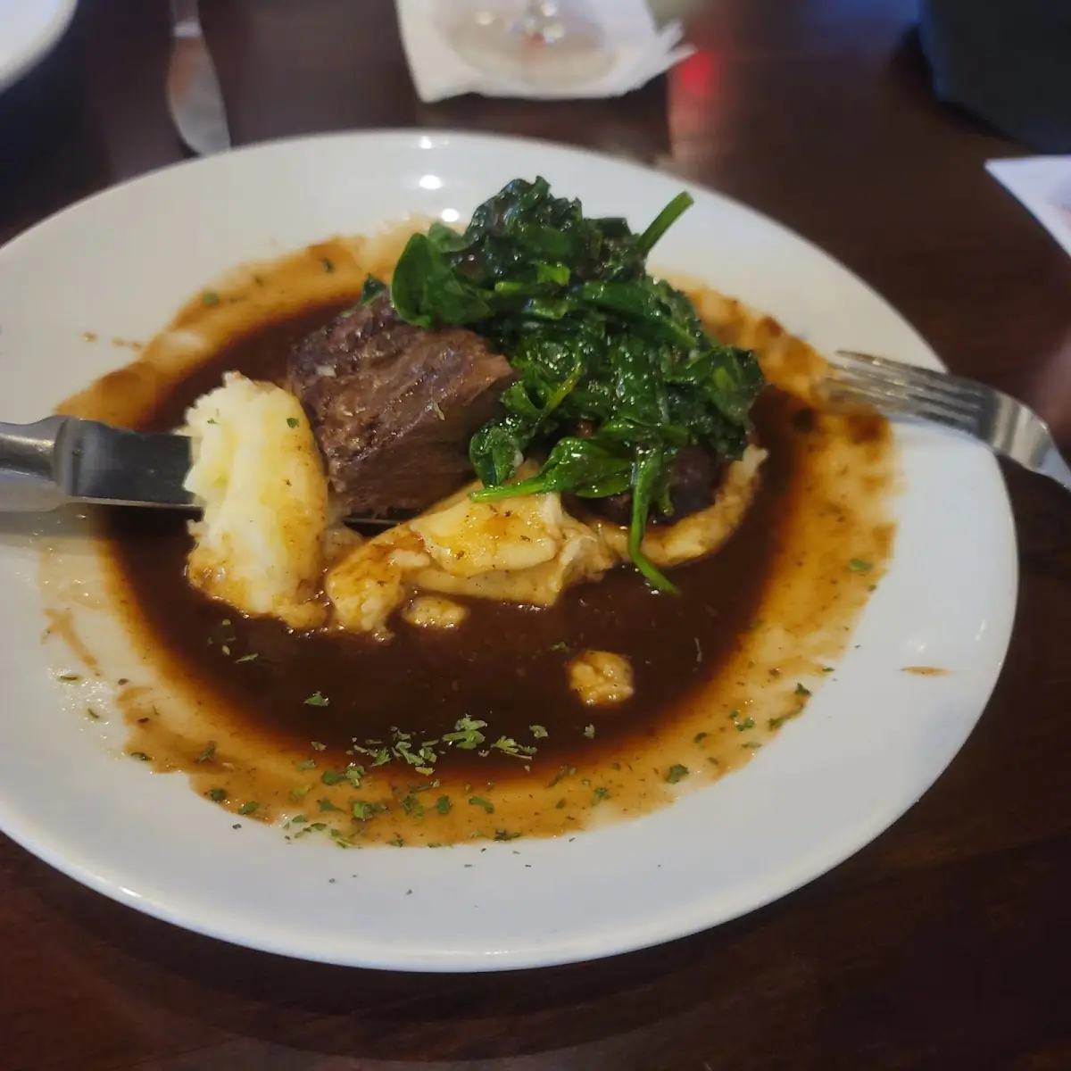 Short Ribs w Mash & Spinach