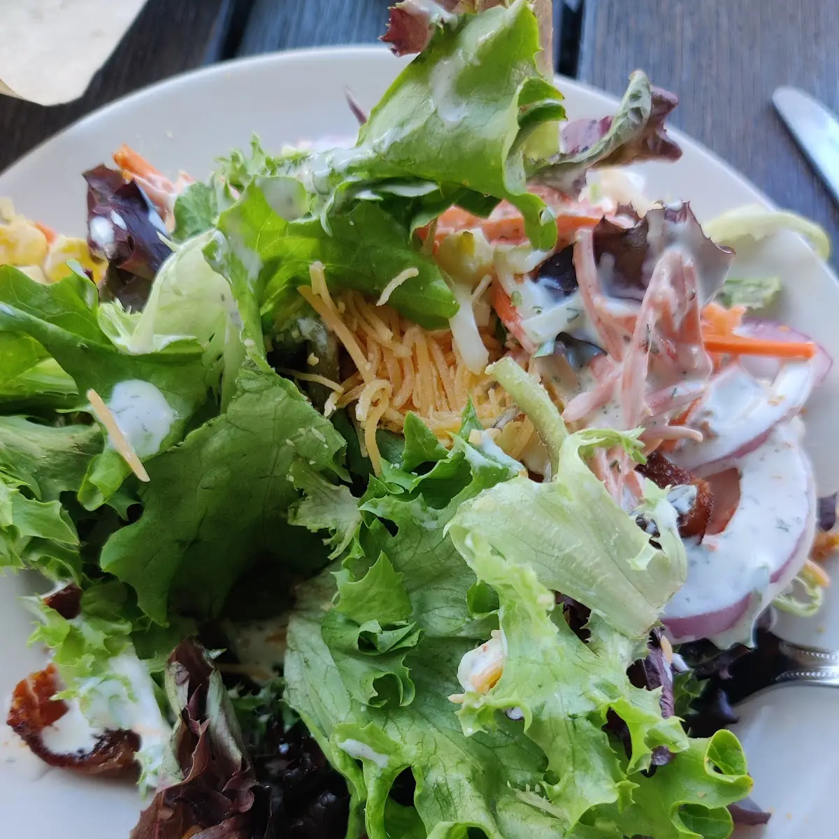 House Salad with Eggs and Bacon