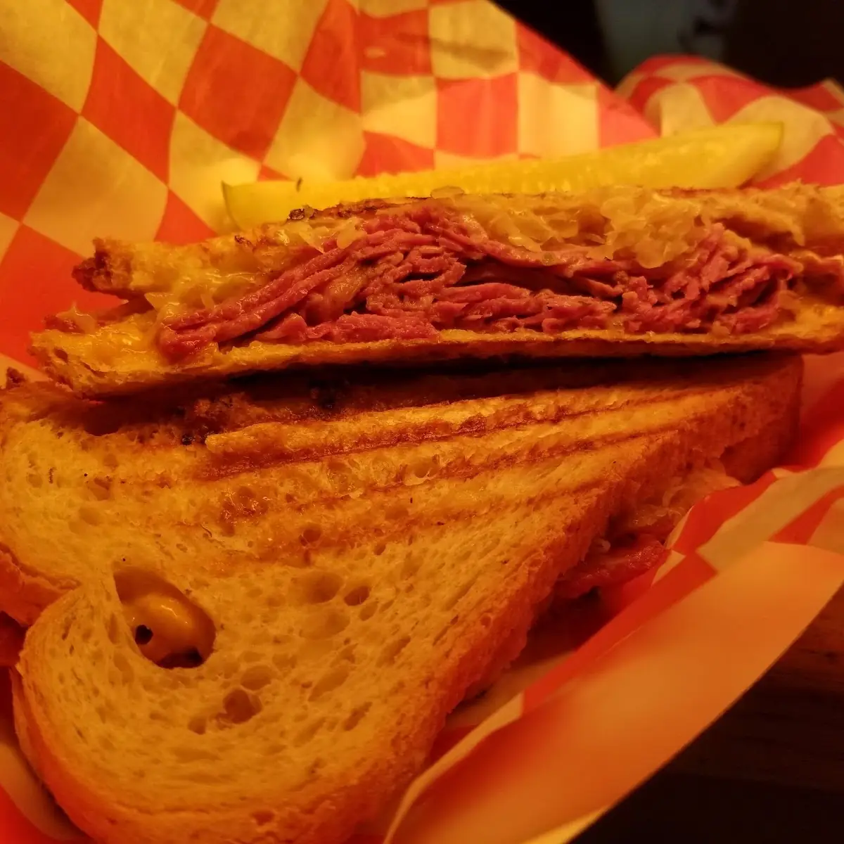 Pastrami with Melted Swiss Cheese