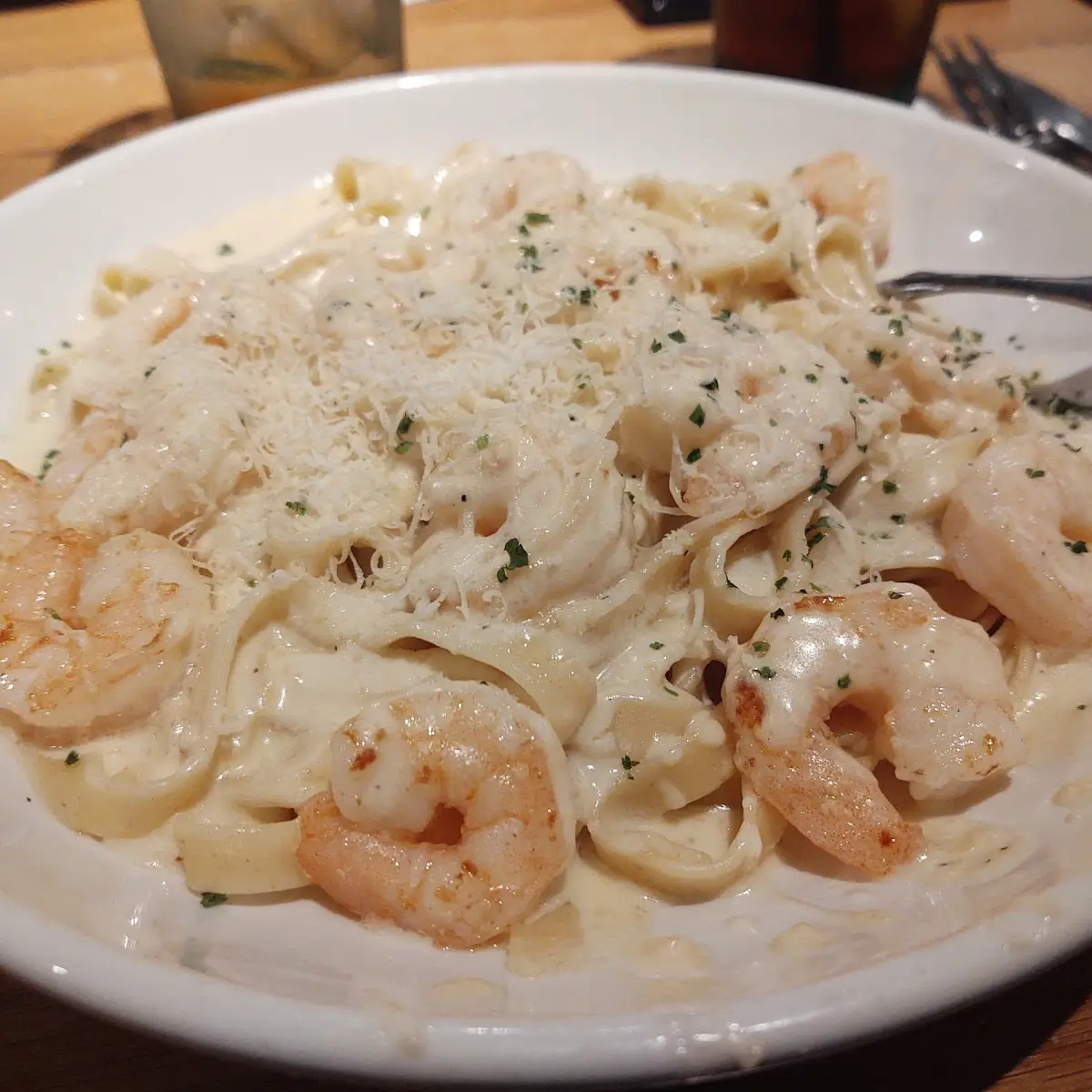 Fettuccine Alfredo with Shrimp