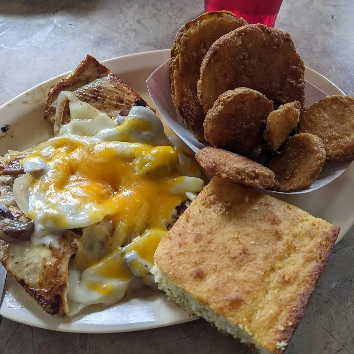 Stuffed Chicken Cornbread and There World Famous Fried Squash