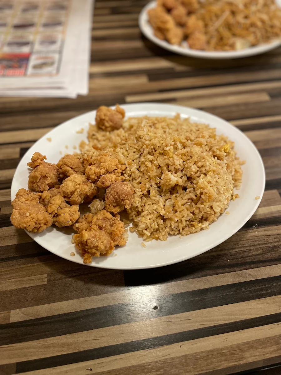 Dry Garlic Pork & Plain Fried Rice