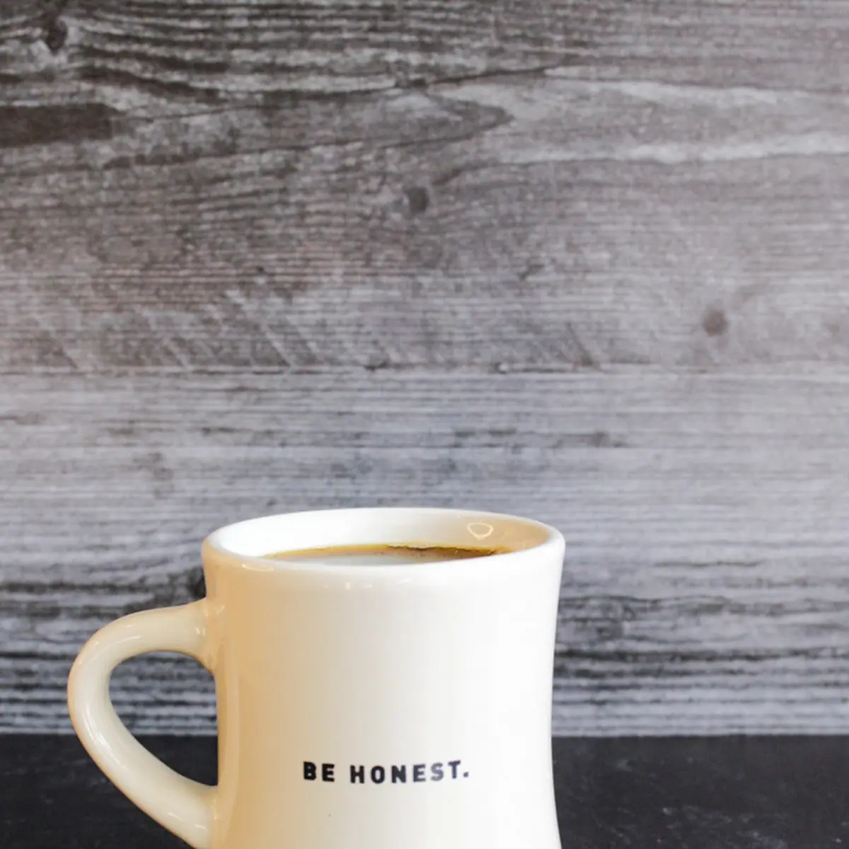 Black Honest Coffee Ceramic Mug